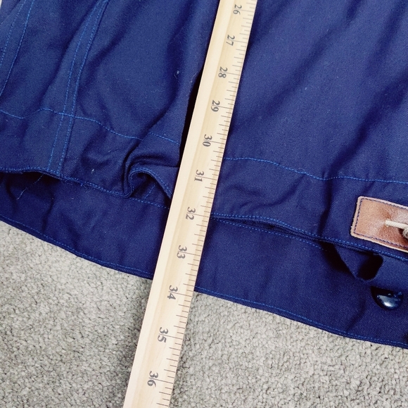 80s Vintage Hiking Jacket Navy Outdooring Coat Canvas Size XL Gorpcore Nautical - Picture 12 of 13